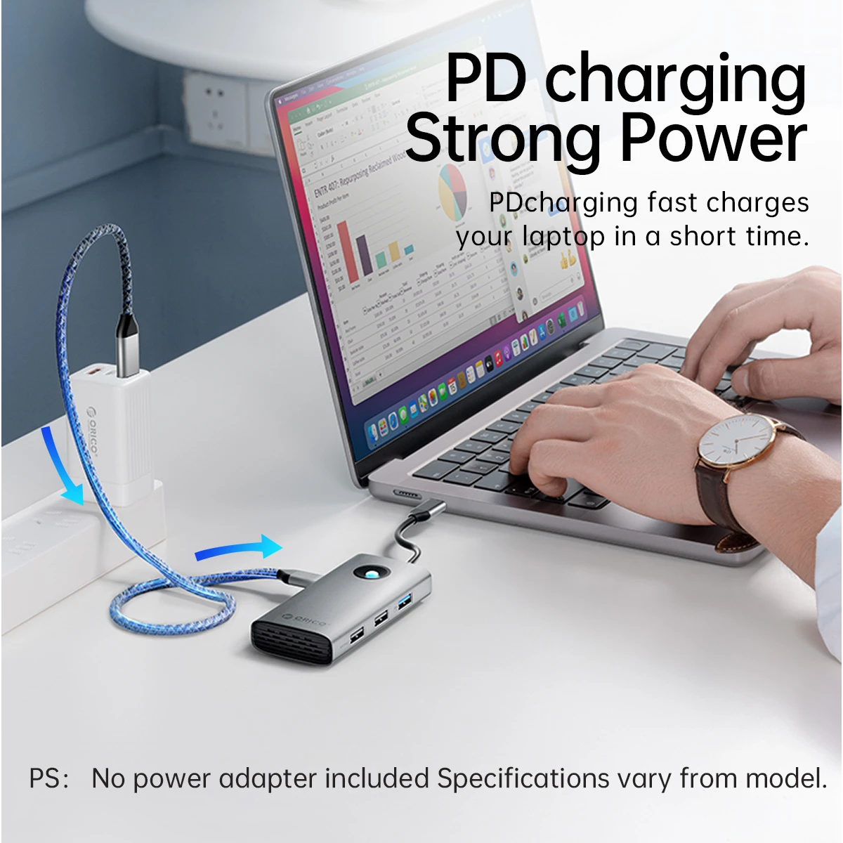 Orico докинг станция Docking Station Type-C - PW11-6P25R-GY-BP - HDMI, USB-A x 3, PD100W x 1, LAN (2.5Gbps)
