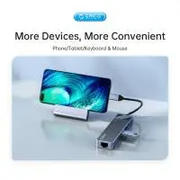 Orico докинг станция Docking Station Type-C - DM-10P-BK-BP - HDMI, USB-C, USB-A x 4, PD100W x 1, LAN (1Gbps), SD/TF