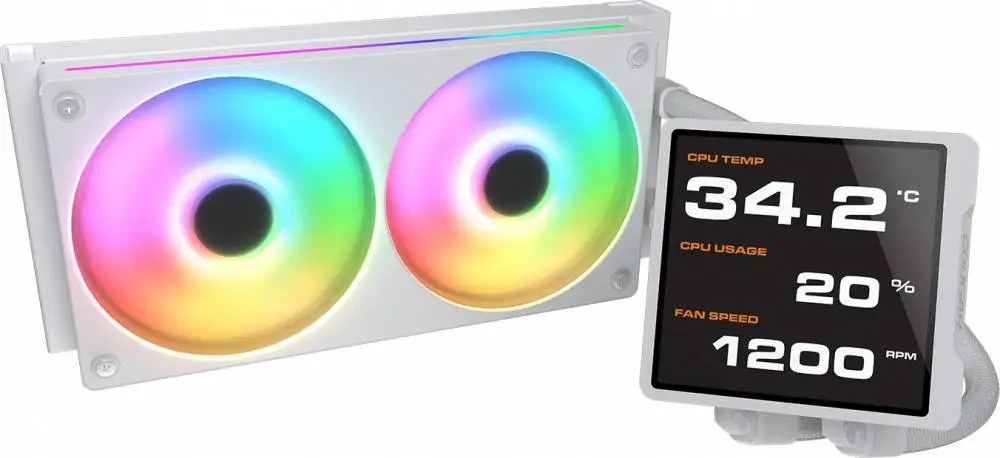 Водно охалждане COUGAR Poseidon Vistek Pro ARGB 240 AiO Liquid Watercooling White - CGR-PSDVPRGB-W-240