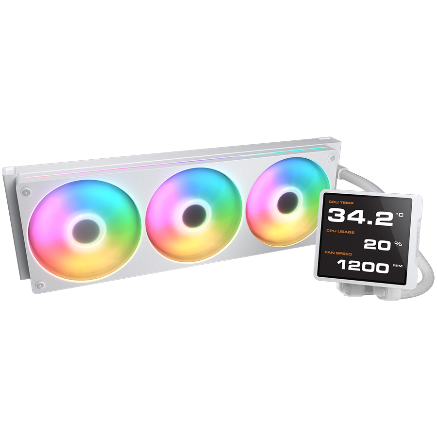 Водно охлаждане COUGAR Poseidon Vistek Pro ARGB 360 AiO Liquid Watercooling White - CGR-PSDVPRGB-W-360
