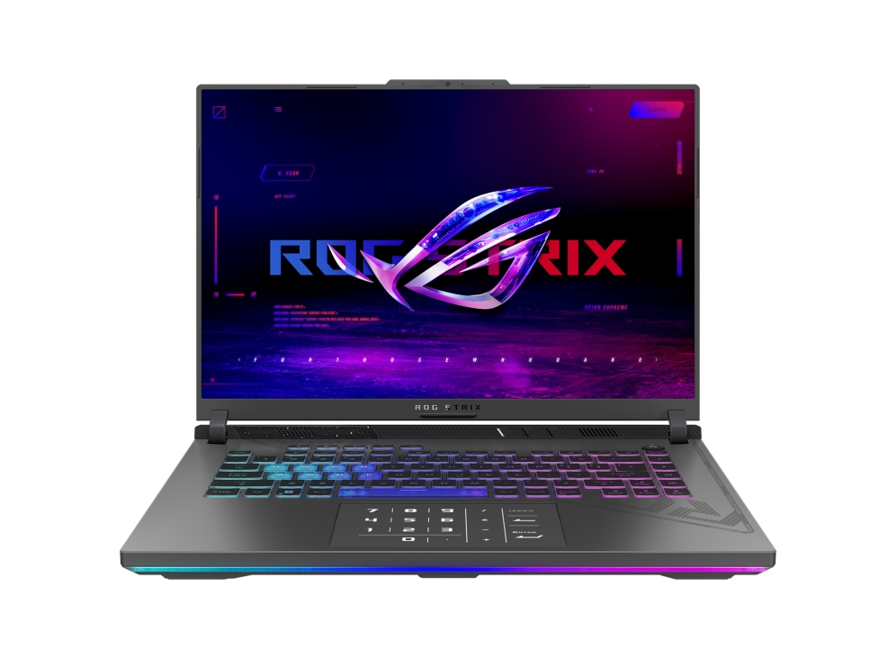 Лаптоп Asus Strix G16 G614PM-RV160,Ryzen 9 8940HX 2.4GHz (80MB Cache, up to 5.3GHz, 16 cores, 32 Threads)16.0  WUXGA 1920X1200 16:10 Bend+300nits Anti-Glare sRGB 100% Wide View,165Hz,DDR5 32GB ( 16GB DDR5-5200 SO-DIMM *2 ) ,1TB G4 , RTX 5060  8GB,Wi-Fi 6E No OS