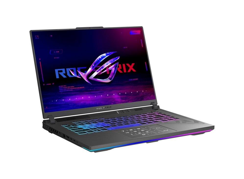 Лаптоп Asus Strix G16 G614PM-RV160,Ryzen 9 8940HX 2.4GHz (80MB Cache, up to 5.3GHz, 16 cores, 32 Threads)16.0  WUXGA 1920X1200 16:10 Bend+300nits Anti-Glare sRGB 100% Wide View,165Hz,DDR5 32GB ( 16GB DDR5-5200 SO-DIMM *2 ) ,1TB G4 , RTX 5060  8GB,Wi-Fi 6E No OS