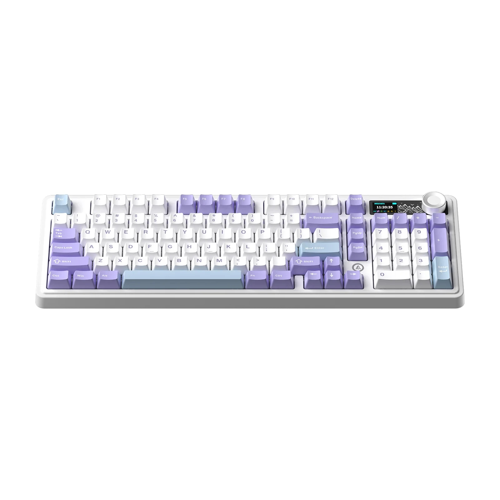 Геймърска механична клавиатура Ajazz Wireless Gaming Mechanical Keyboard AK980 V2 - Maillard Switch [Linear] (English US), Purple, White