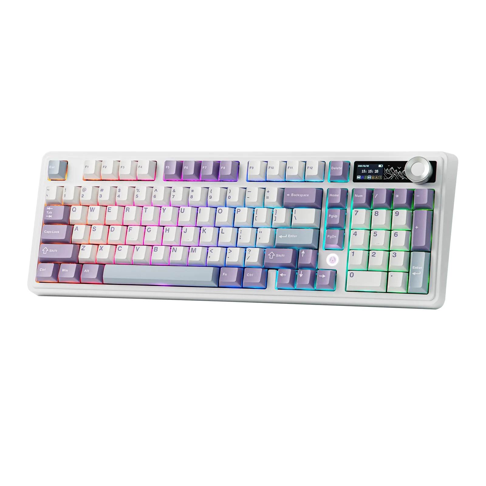 Геймърска механична клавиатура Ajazz Wireless Gaming Mechanical Keyboard AK980 V2 - Gift Switch [Linear] (English US), Purple, White, Blue