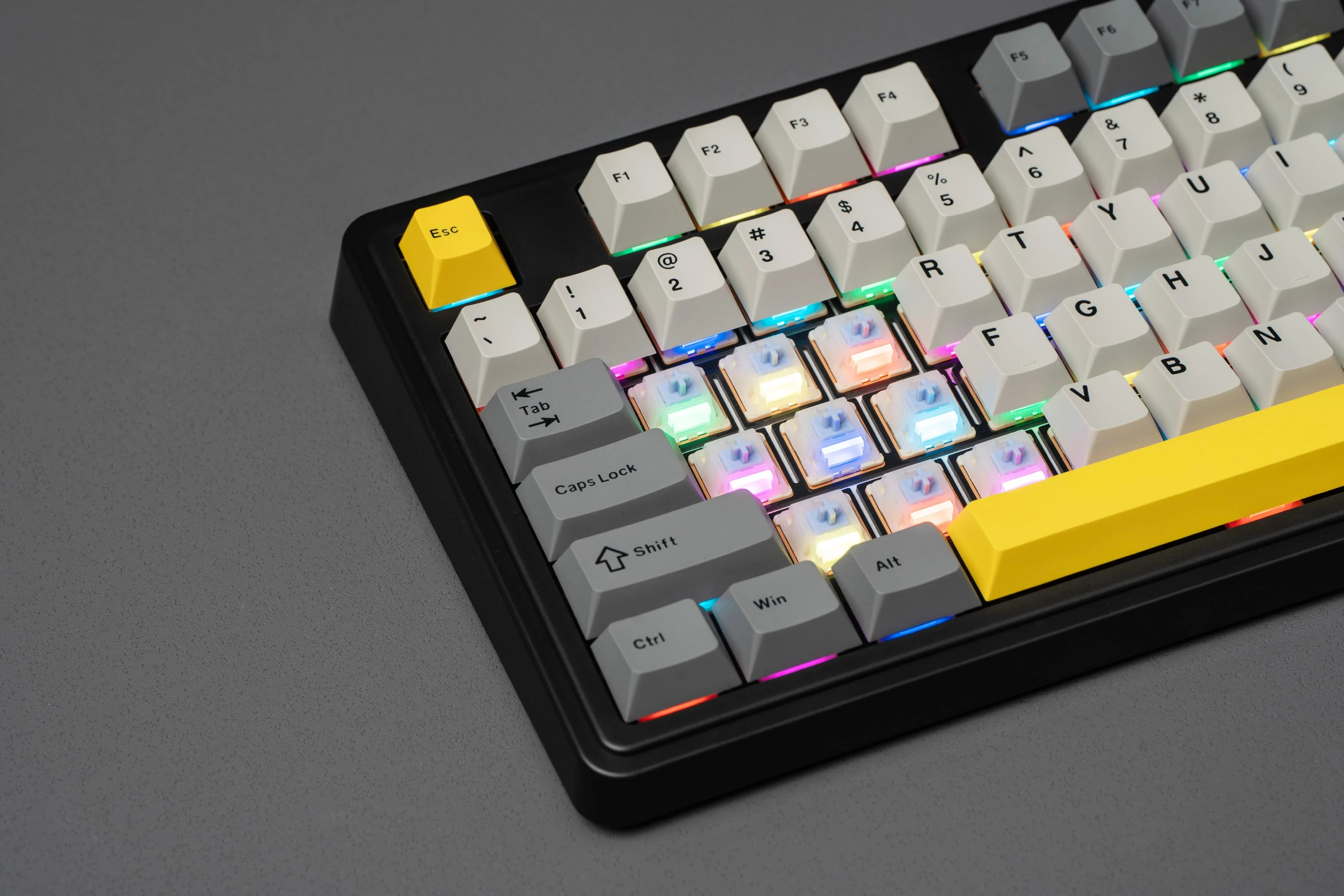 Геймърска механична клавиатура Ajazz Wireless Gaming Mechanical Keyboard AK980 V2 - Gift Switch [Linear] (English US), Purple, White, Blue