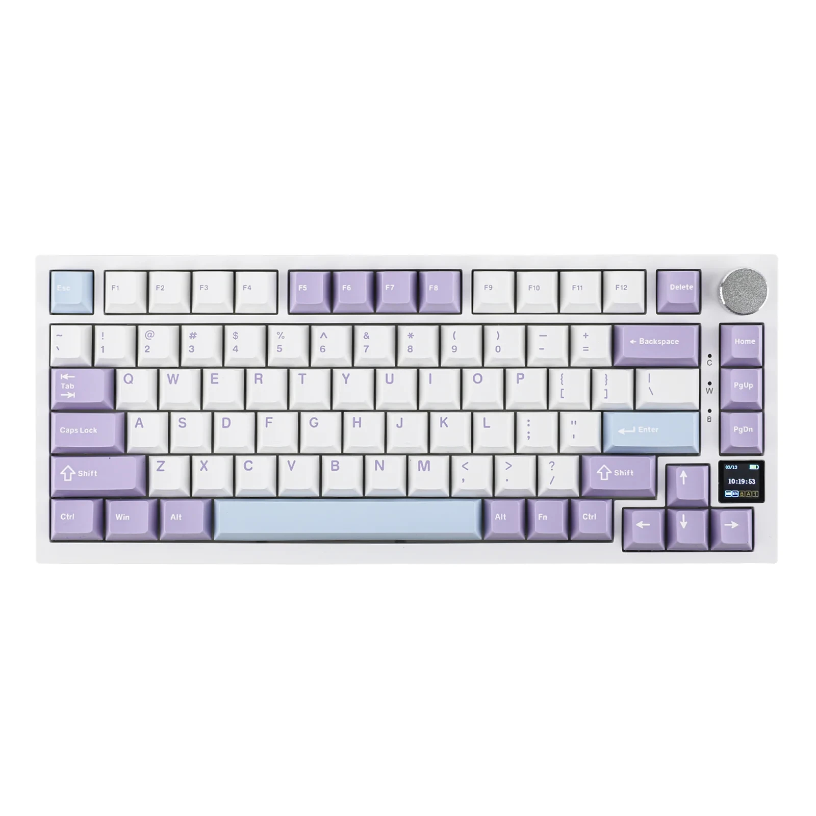 Геймърска механична клавиатура Ajazz Wireless Gaming Mechanical Keyboard AK820 PRO - Gift Switch [Linear] (English US), Purple, White, Blue