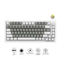 Геймърска механична клавиатура Ajazz Gaming Mechanical Keyboard AK820 - Mille feuille Yellow Switches [Linear] (English US), White Gray, White Light