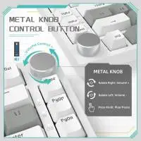 Геймърска механична клавиатура Ajazz Gaming Mechanical Keyboard AK820 - Mille feuille Yellow Switches [Linear] (English US), White Gray, White Light