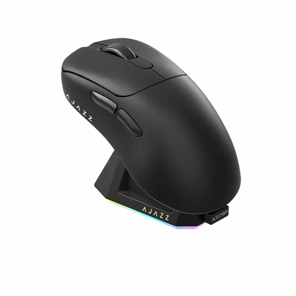 Ajazz професионална геймърска мишка AJ179 PRO - Wireless Gaming Mouse - 8K, Magnetic Charging Dock, Black