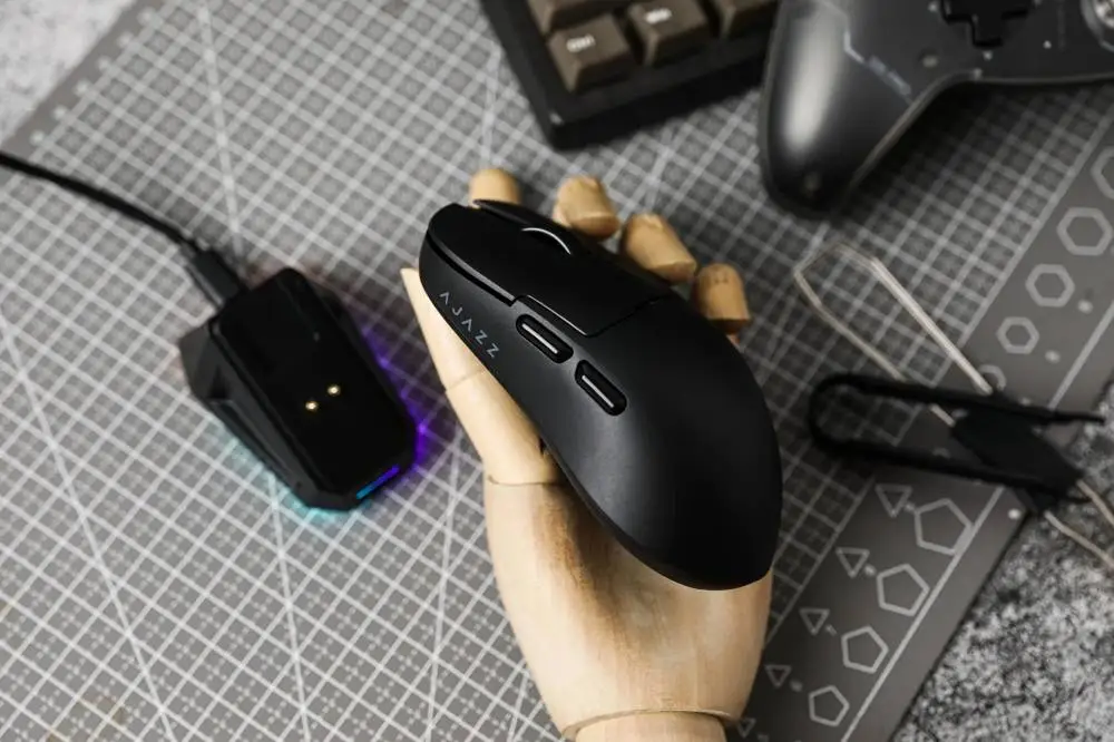 Ajazz επαγγελματικό gaming ποντίκι AJ159 PRO - Wireless Gaming Mouse - 8K, Magnetic Charging Dock, Μαύρο
