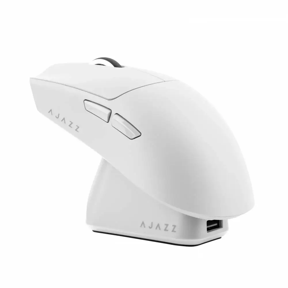 Ajazz επαγγελματικό gaming ποντίκι AJ139P V3 MC - Wireless Gaming Mouse - 1K, Magnetic Charging Dock, Λευκό