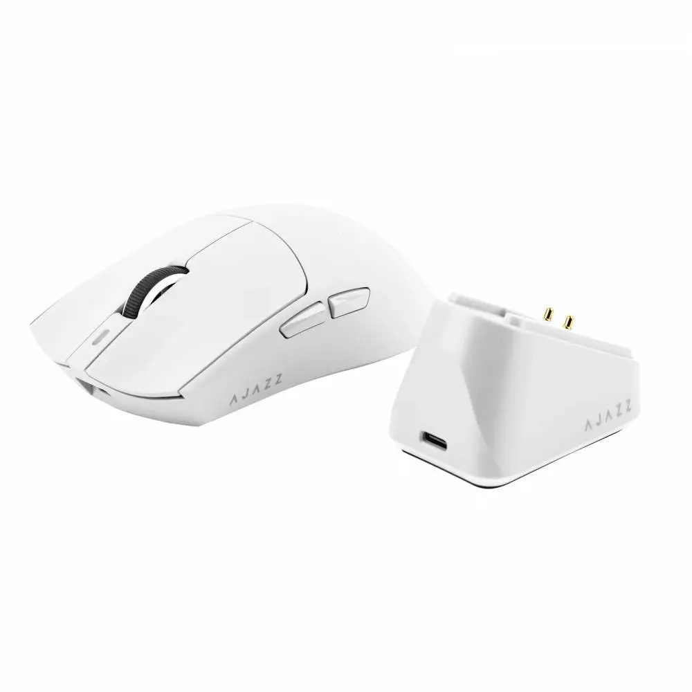Ajazz επαγγελματικό gaming ποντίκι AJ139P V3 MC - Wireless Gaming Mouse - 1K, Magnetic Charging Dock, Λευκό