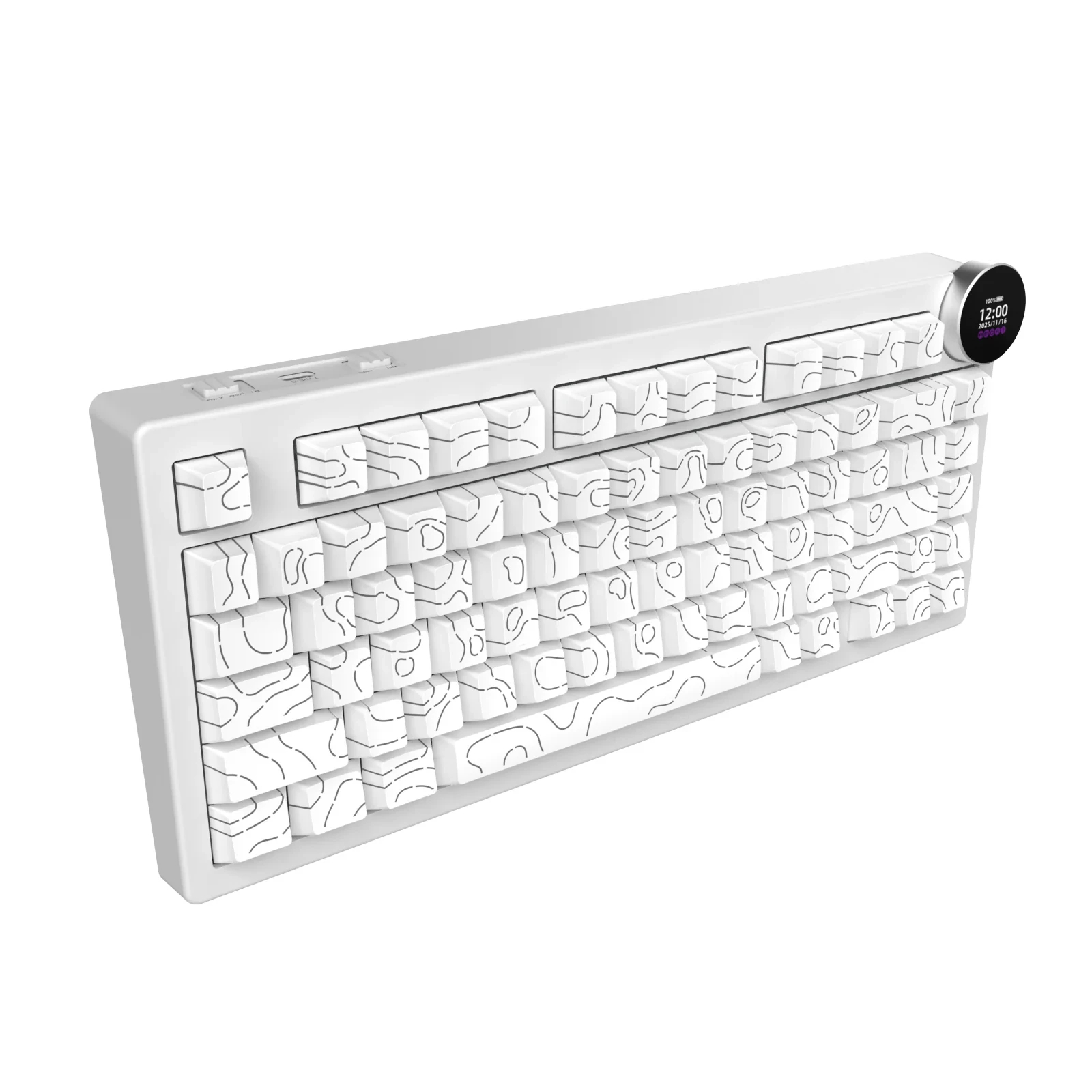 Ajazz геймърска механична клавиатура Wireless Gaming Mechanical Keyboard AK820 V2 PRO - White peach Switch [Linear] (English US), White