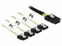 Интерфейсен кабел Delock  Mini SAS SFF-8087 към 4 x SATA 7-pin 1 m metal