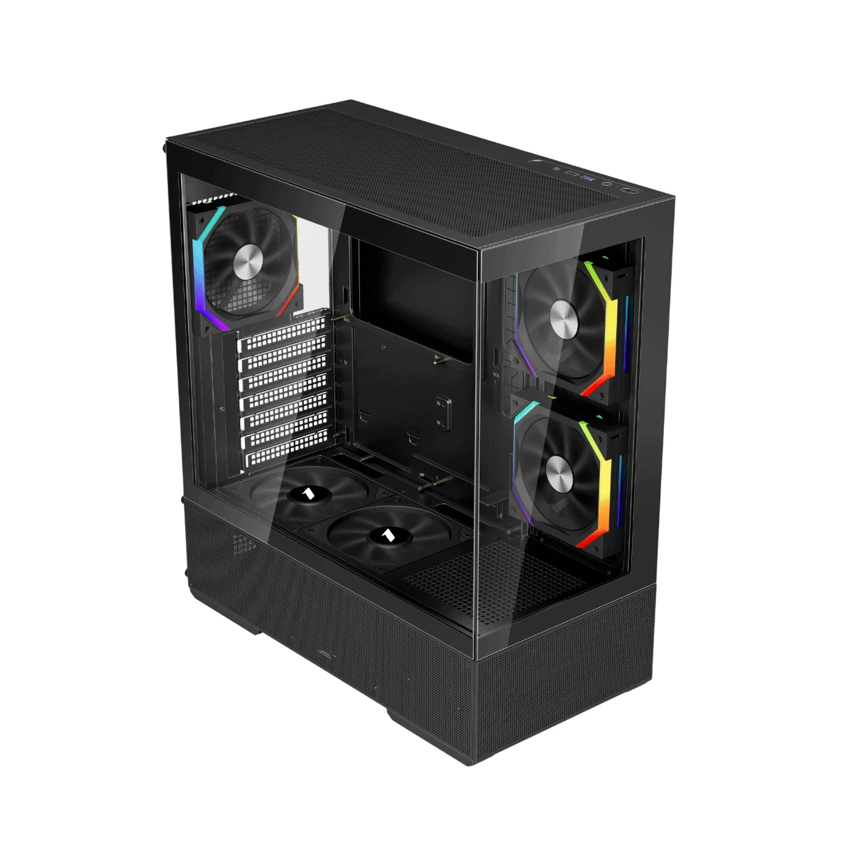 1stPlayer Кутия Case ATX - Crystal Vision CV7 Black - 5 x 120 mm included