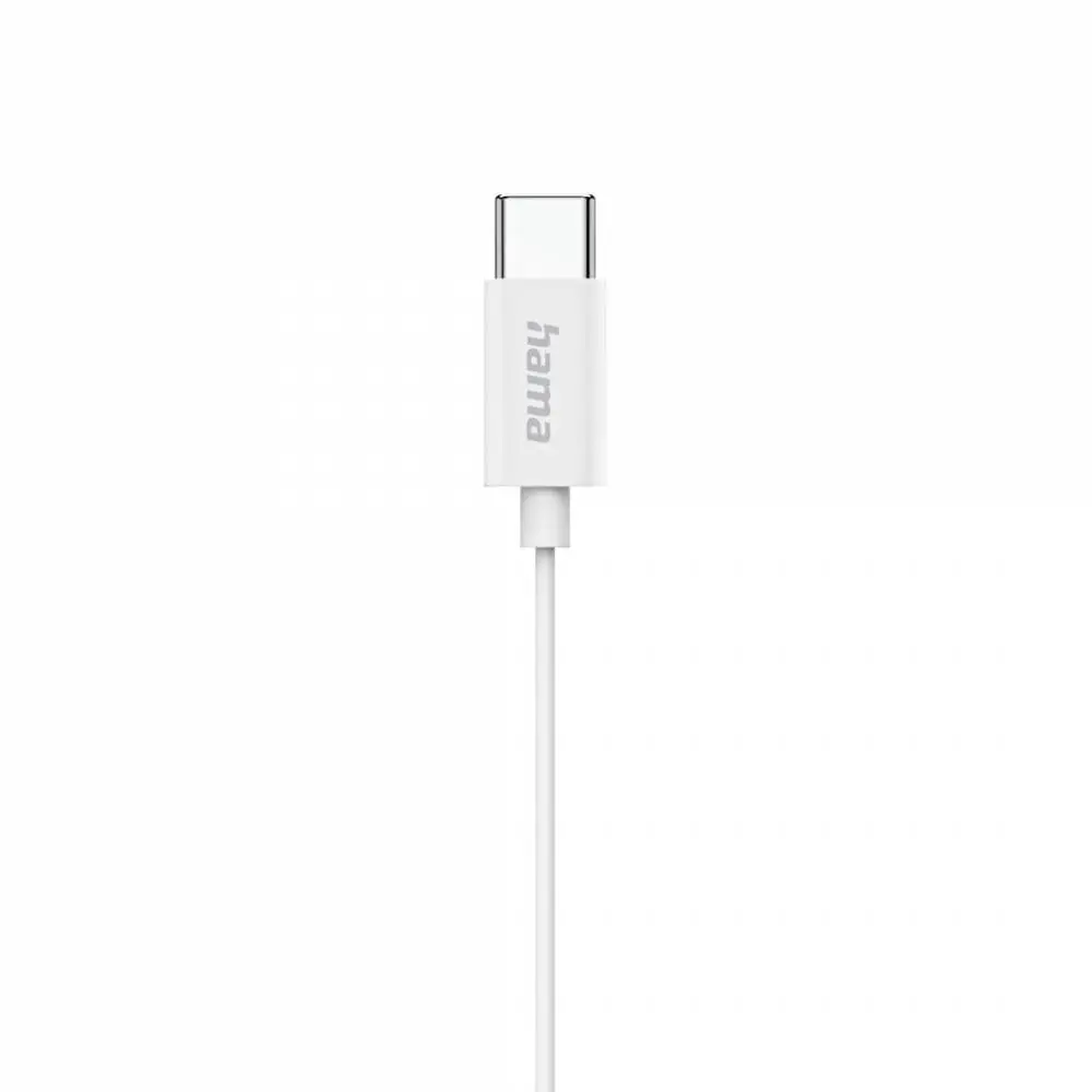 HAMA Слушалки "Season II" USB-C, накрайници, микрофон, защита от прегъване на кабел, бял