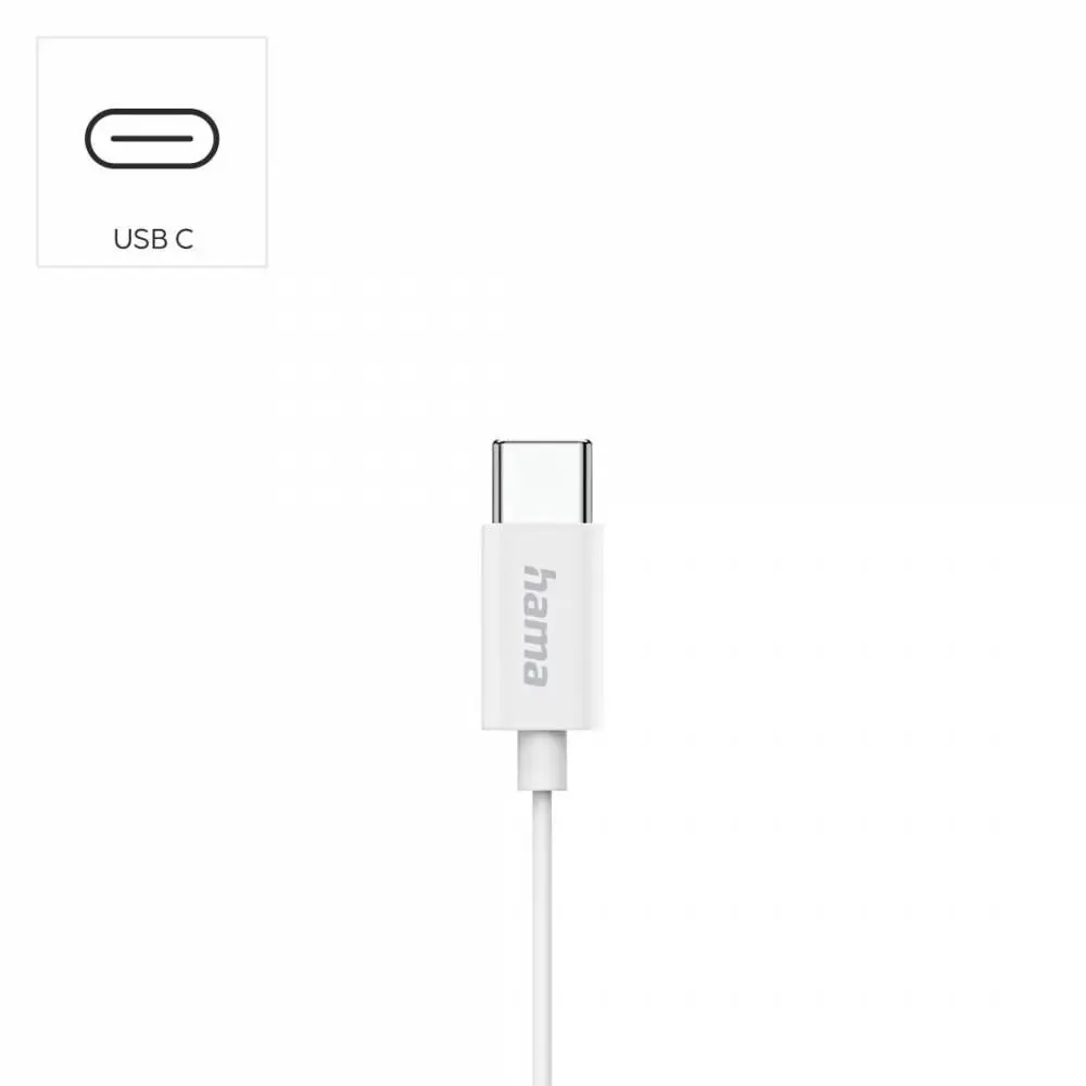 HAMA Слушалки "Season II" USB-C, накрайници, микрофон, защита от прегъване на кабел, бял
