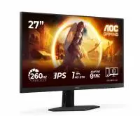 Монитор AOC 27G4ZR, 27" Fast IPS WLED, 1920x1080@260Hz (OC, Native 240Hz), 1ms GtG, 0.3ms MPRT, Adaptive Sync, FlickerFree, Anti Blue Light, 2xHDMI, DP
