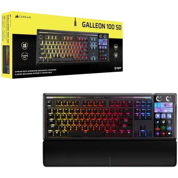 Геймърскa механична клавиатура CORSAIR GALLEON 100 SD BLACK, CORSAIR MLX Pulse с Вграден Stream Deck - (CH-912A31I-NA)