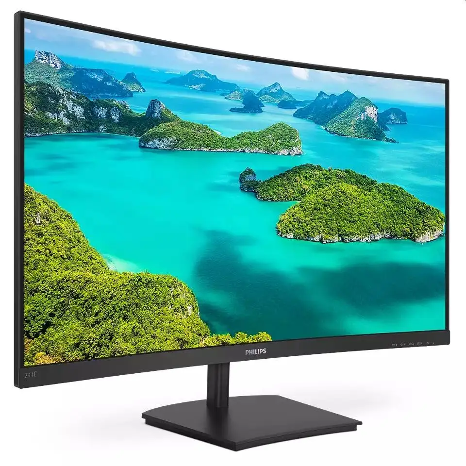 Монитор Philips 241E1SCA, 23.6" Curved 1500R VA WLED, 1920x1080@75Hz, 4ms GTG, 250cd/m2, 3000:1, Mega Infinity DCR, FreeSync/Adaptive Sync, FlickerFree, Low Blue Mode, 3Wx2, Tilt, D-SUB, HDMI