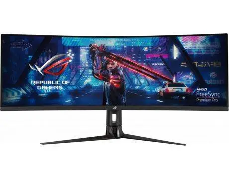 Геймърски монитор ASUS ROG STRIX XG49VQ, 49", 3840 x 1080, VA, 144Hz, 4ms, 1800R - (90LM04H0-B01170)