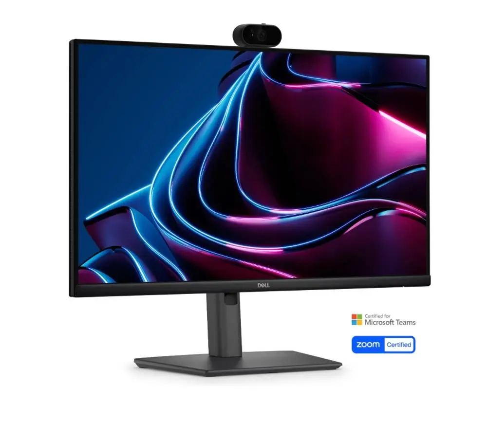 Monitor Dell P2426HEV, 23.8" Webcam Monitor, IPS Anti-Glare, 5ms, 120 Hz, FHD 1920x1080, 99% sRGB, HDMI, Display Port, USB-C Hub, RJ45, Webcam, KVM Switch, PD 90W, Negru