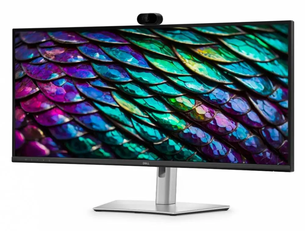 Монитор Dell P3426WEB, 34" Curved Conferencing Monitor, IPS Anti-Glare, 5ms, 100 Hz, 1500:1, 300 cd/m2, WQHD 3440x1440, 99% sRGB, HDMI, Display Port, USB-C Hub, RJ45, Webcam, Mic, Speacers, KVM Switch, PD 90W, Height Adjustable, Pivot, Swivel, Tilt, Black