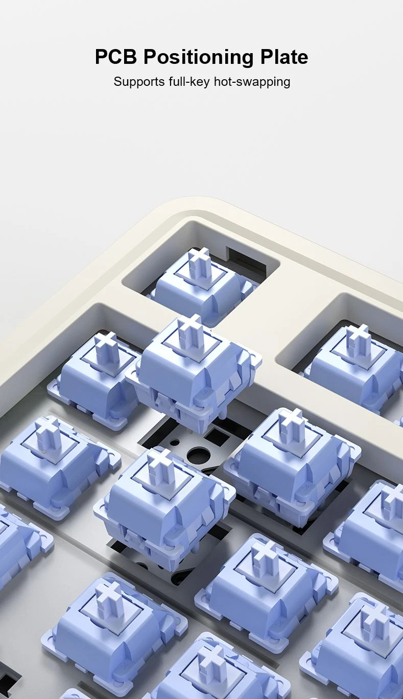 Геймърска механична клавиатура Aula Wireless Gaming Mechanical Keyboard AU75 - Bloomfield Switch [Linear] (English US), Beige