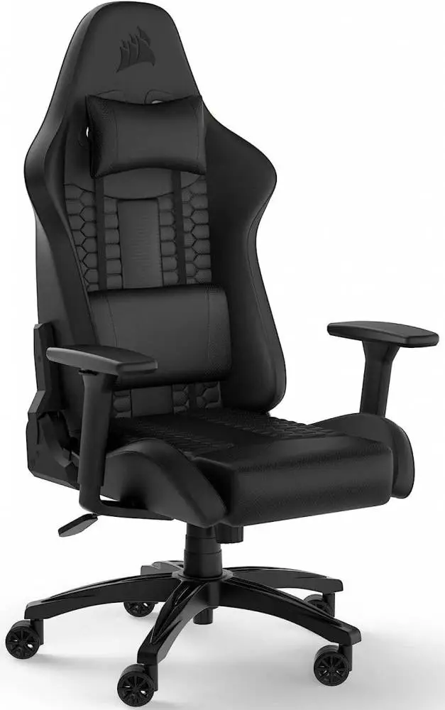 Геймърски стол Corsair TC100 RELAXED - Leatherette Black/Black