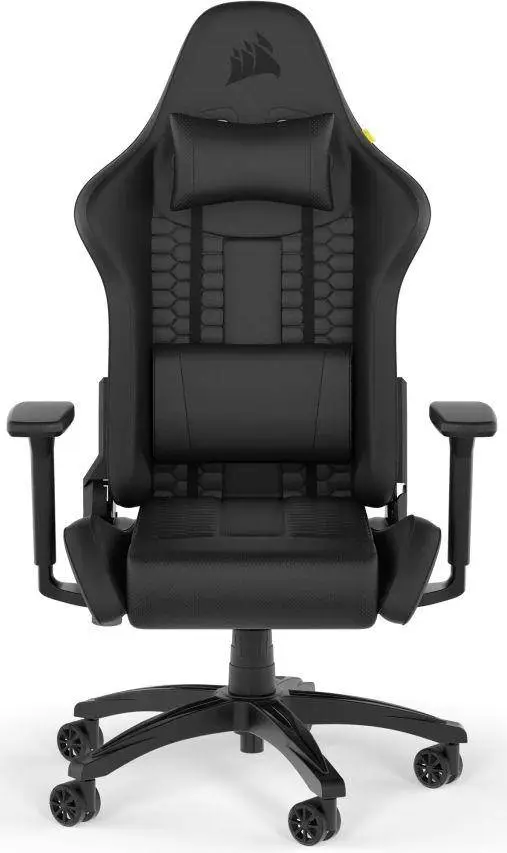 Геймърски стол Corsair TC100 RELAXED - Leatherette Black/Black