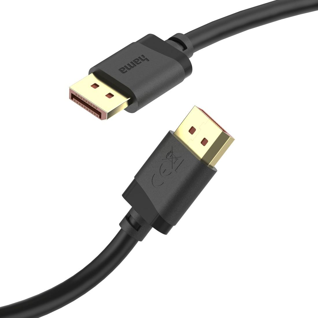 HAMA Кабел DisplayPort, DP 2.1, Ultra-HD 8K, 40 Gbit/s, 2 м