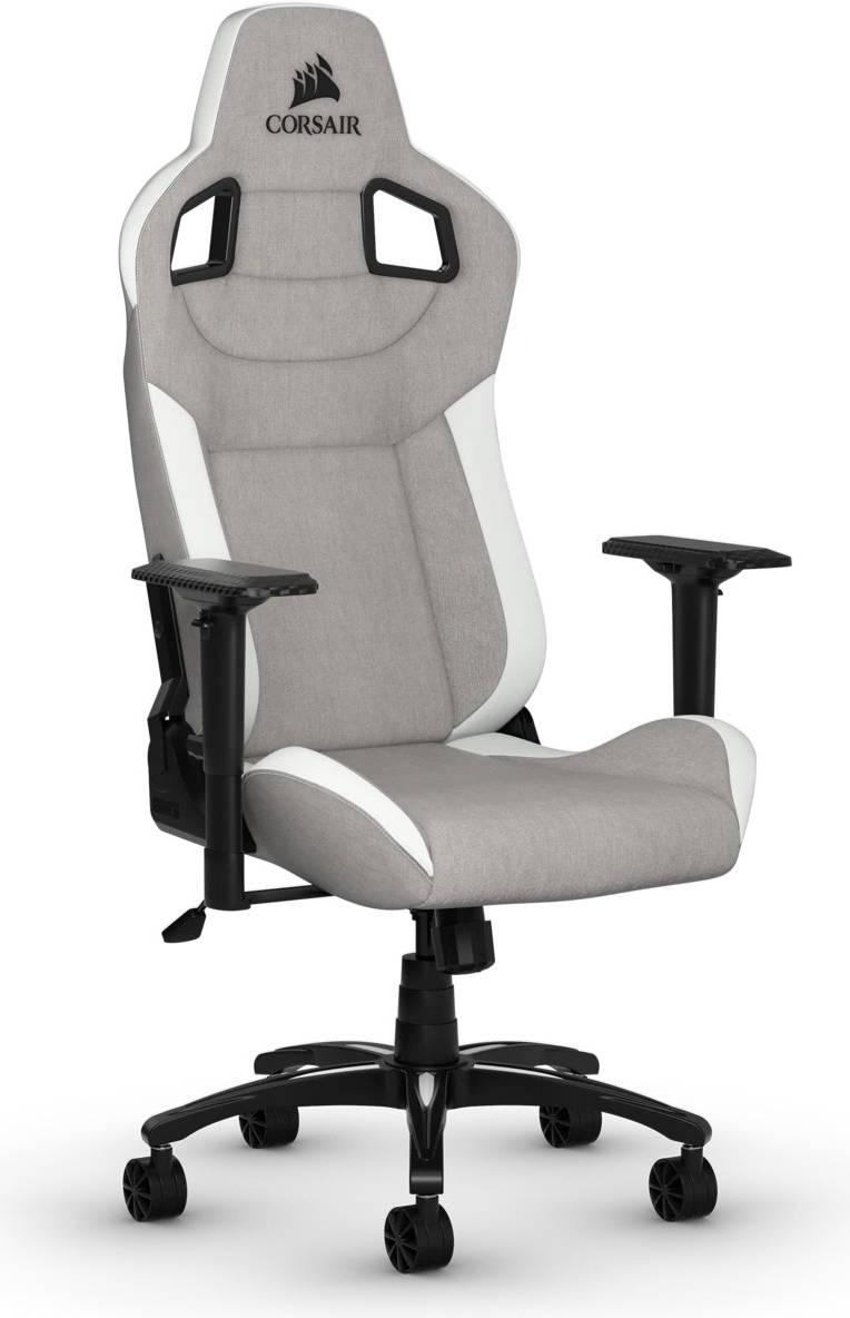 Геймърски стол Corsair T3 RUSH - Fabric Grey/White