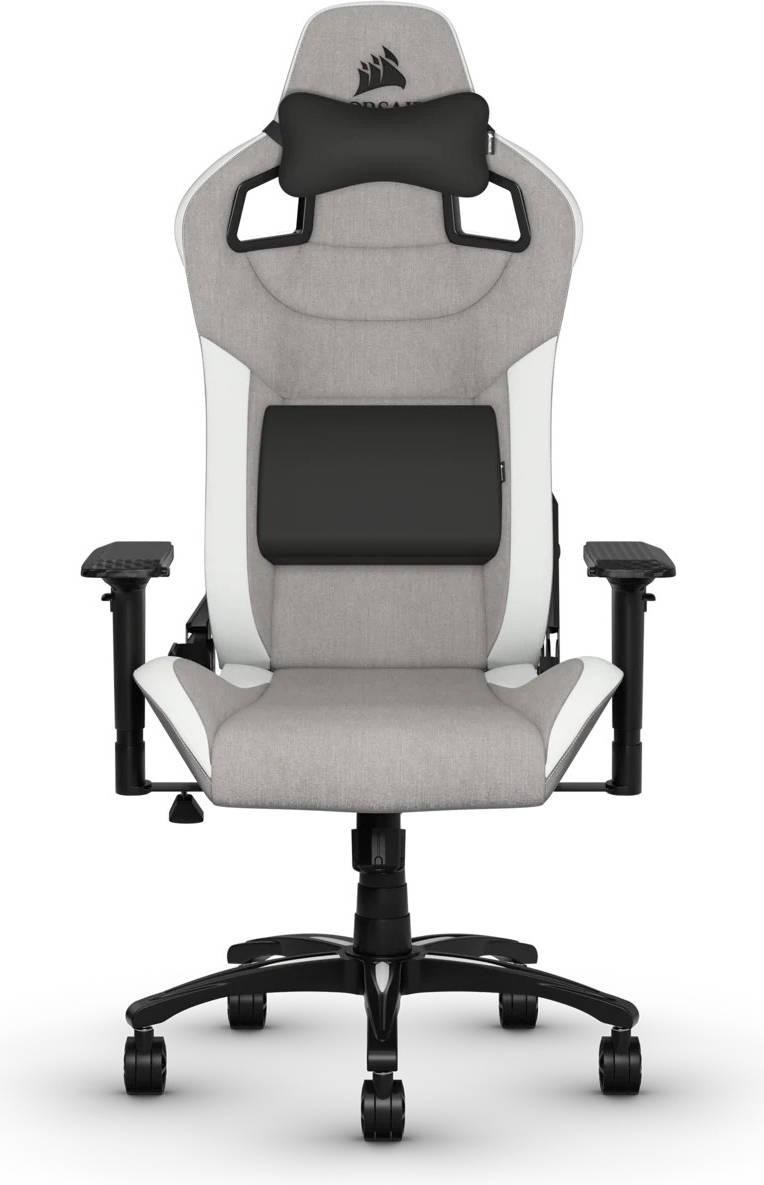 Геймърски стол Corsair T3 RUSH - Fabric Grey/White