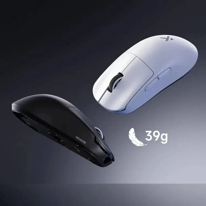 MCHOSE професионална геймърска мишка L7 Ultra Plus White - Wireless Gaming Mouse - Dual 8K, Kailh Optical