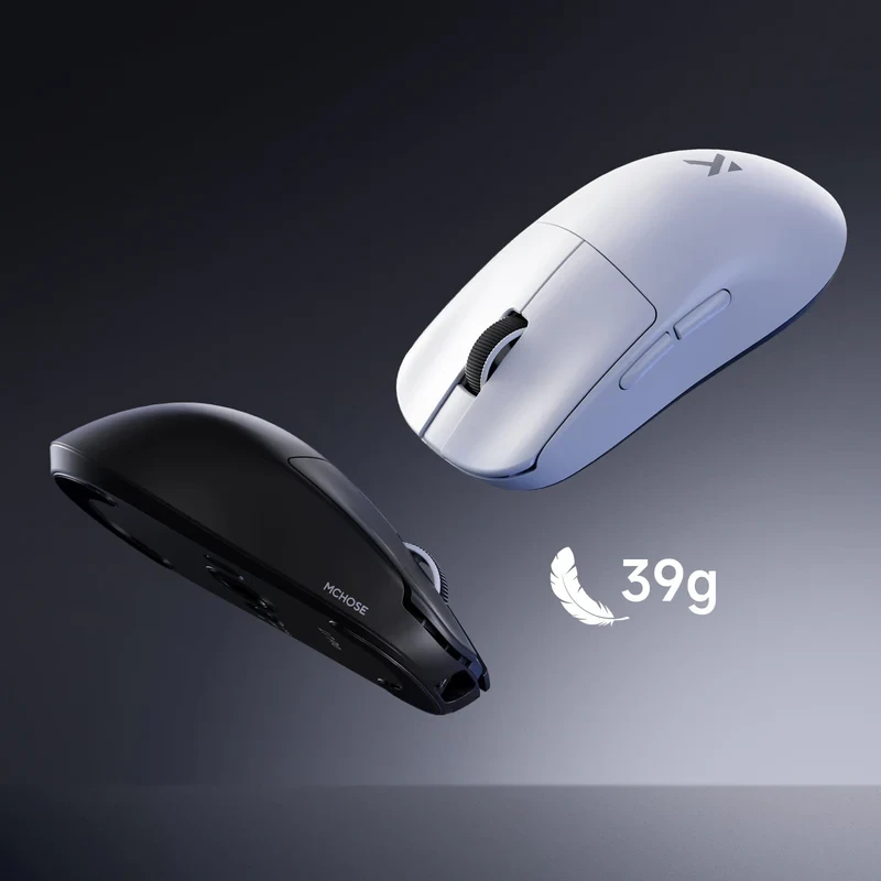 MCHOSE професионална геймърска мишка L7 Ultra Plus White - Wireless Gaming Mouse - Dual 8K, Kailh Optical