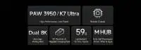 MCHOSE професионална геймърска мишка K7 Ultra Black - Wireless Gaming Mouse - Dual 8K, Omron Mechanical, Magnetic Charging Dock