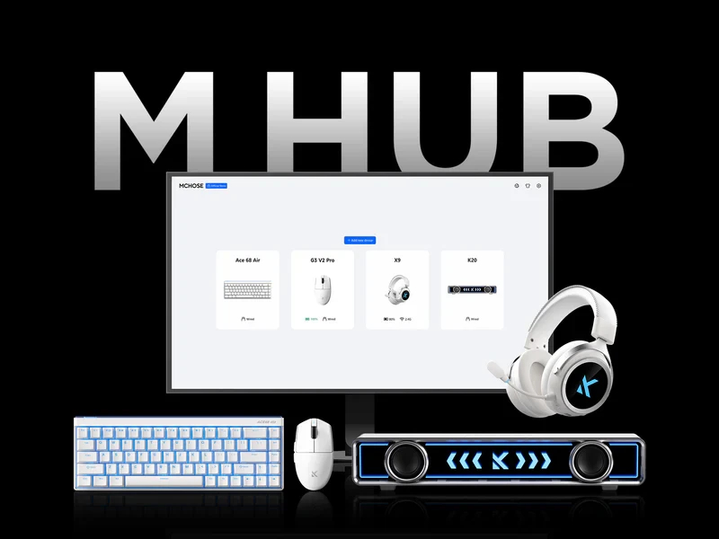 MCHOSE професионална геймърска мишка G3 V2 White - Wireless Gaming Mouse - 1K, Omron Mechanical