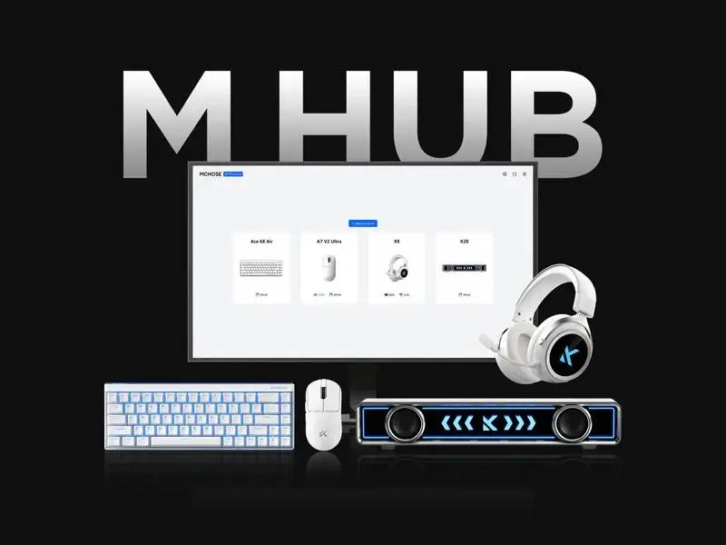 MCHOSE професионална геймърска мишка A7 V2 Ultra White - Wireless Gaming Mouse - Dual 8K, Omron Mechanical