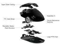 MCHOSE професионална геймърска мишка A7 V2 Ultra White - Wireless Gaming Mouse - Dual 8K, Omron Mechanical