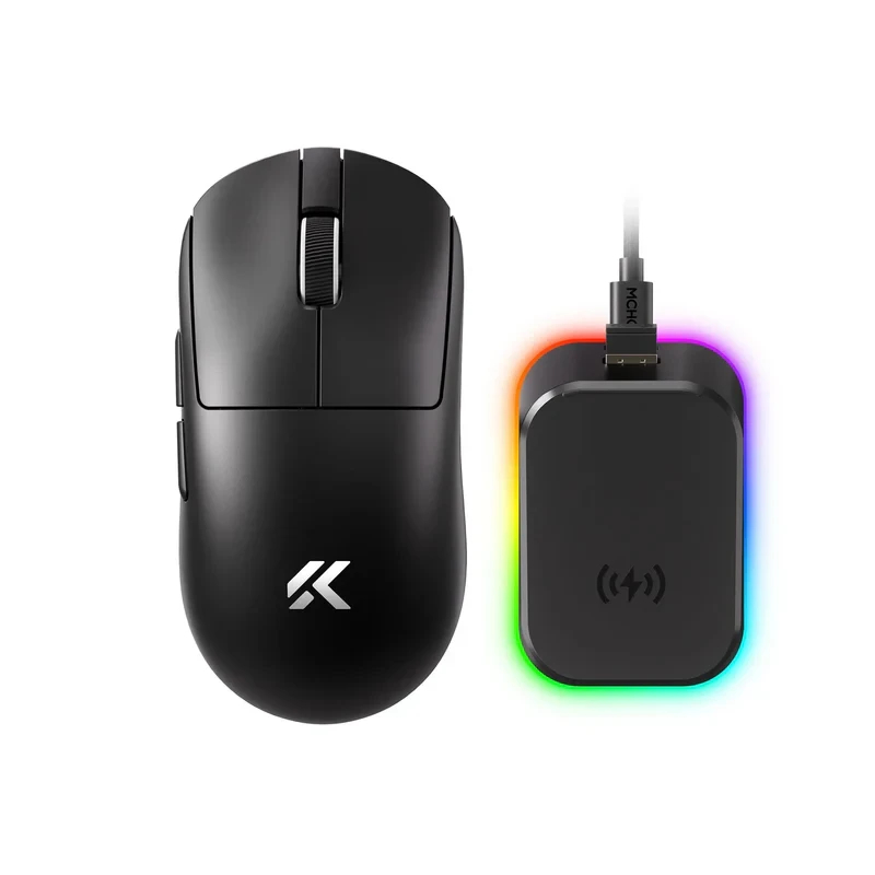 MCHOSE професионална геймърска мишка A7 V2 Ultra Black - Wireless Gaming Mouse - Dual 8K, Omron Mechanical