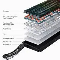 MCHOSE геймърска механична клавиатура Gaming Mechanical Keyboard Ace 68 - 8K, Ice Rhino Magnetic Switch [Linear] (English US), White