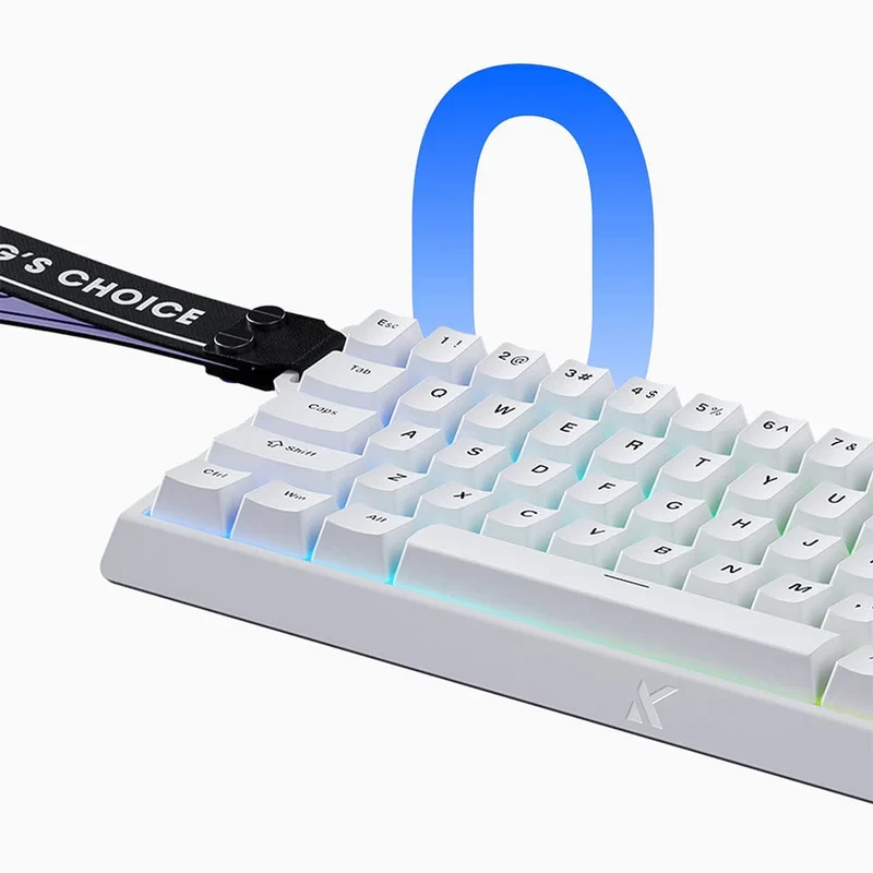 MCHOSE геймърска механична клавиатура Gaming Mechanical Keyboard Ace 68 - 8K, Ice Blue Magnetic Switch [Linear] (English US), White