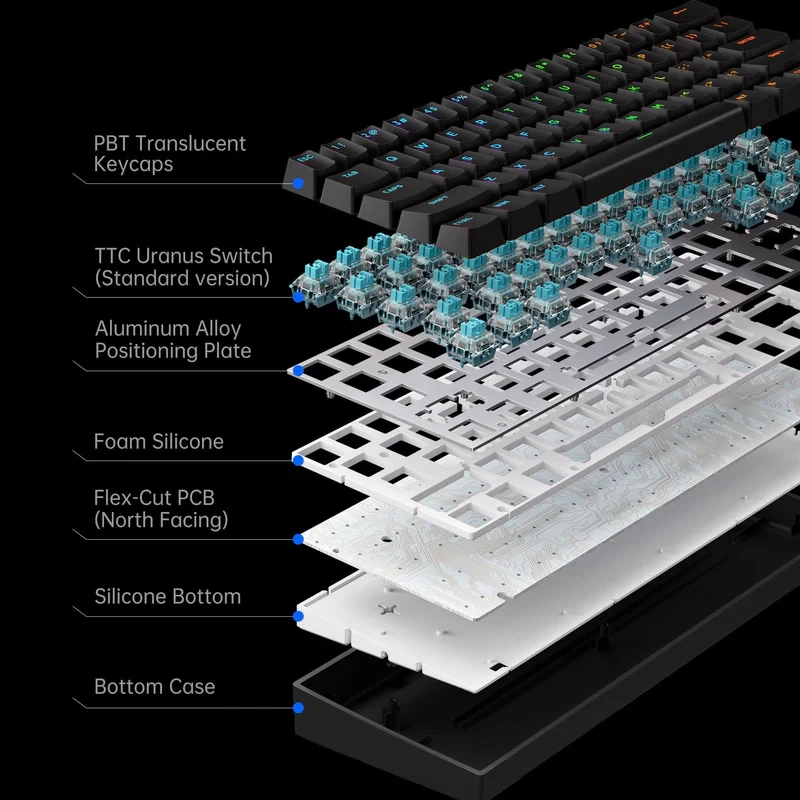 MCHOSE геймърска механична клавиатура Gaming Mechanical Keyboard Ace 60 Pro - 8K, KTEK Magnetic Switch [Linear] (English US), Black