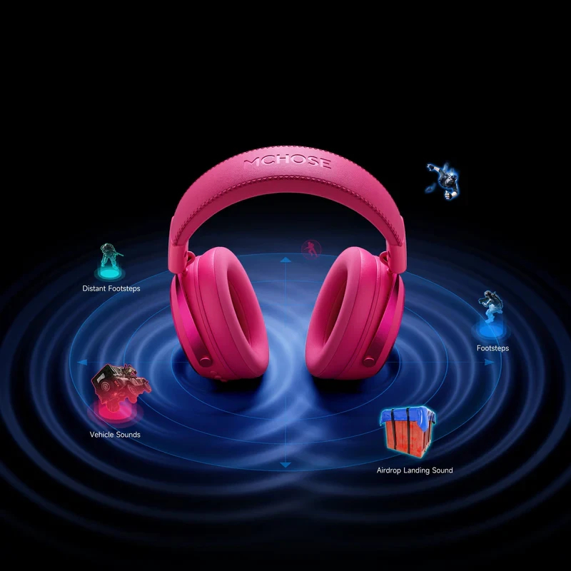 MCHOSE безжични геймърски слушалки Wireless Gaming Headphones - X9 White - Bluetooth , 2.4G
