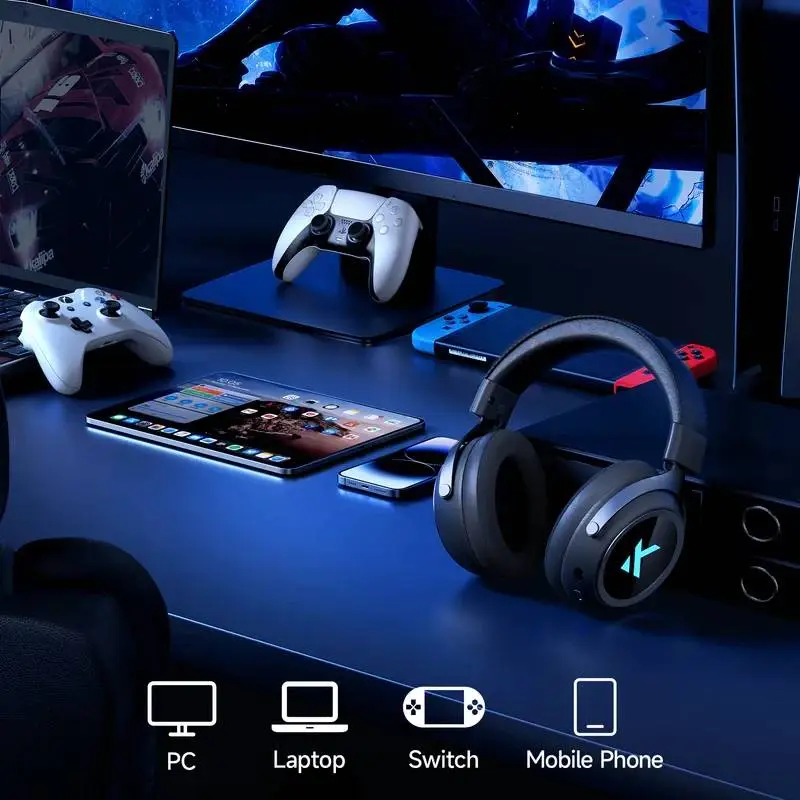 MCHOSE безжични геймърски слушалки Wireless Gaming Headphones - X9 Black - Bluetooth , 2.4G