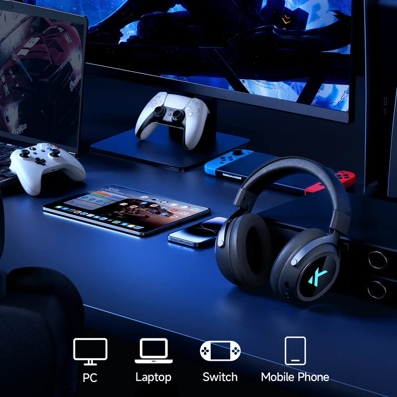MCHOSE безжични геймърски слушалки Wireless Gaming Headphones - X9 Black - Bluetooth , 2.4G
