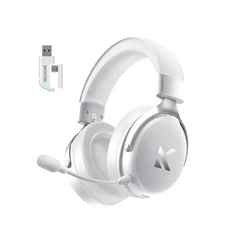 MCHOSE безжични геймърски слушалки Wireless Gaming Headphones - V9 Pro Icy White - Bluetooth , 2.4G