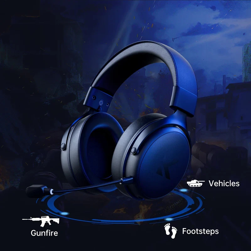 MCHOSE безжични геймърски слушалки Wireless Gaming Headphones - V9 Pro Icy White - Bluetooth , 2.4G