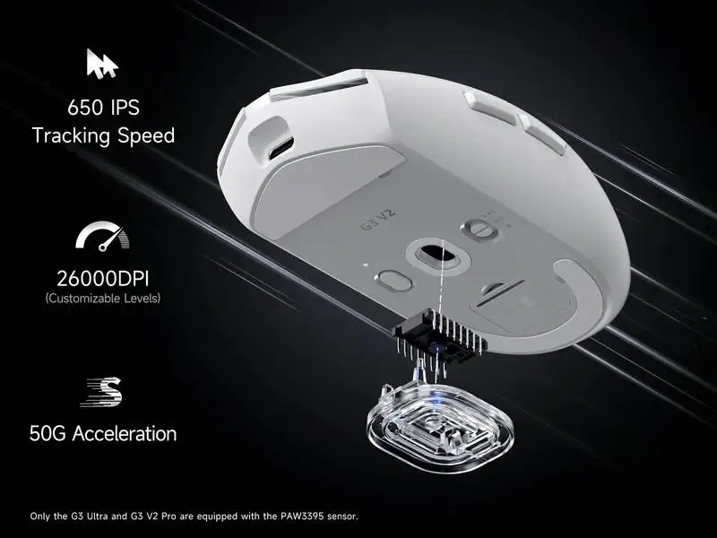 MCHOSE професионална геймърска мишка G3 V2 Black - Wireless Gaming Mouse - 1K, Omron Mechanical