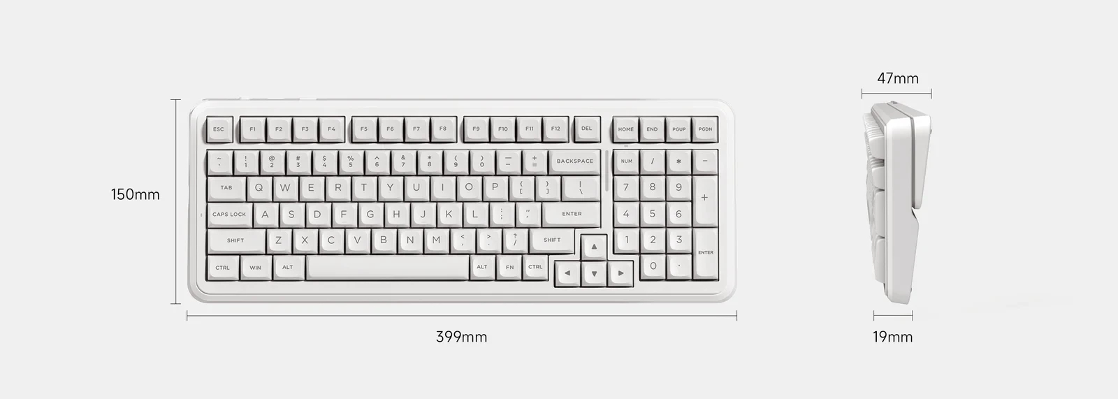 MCHOSE геймърска механична клавиатура Wireless Gaming Mechanical Keyboard MC-K99 V3 - Icy Creamsicle Switch [Linear] (English US), Glacier Gradient